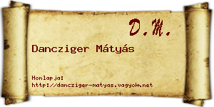 Dancziger Mátyás névjegykártya